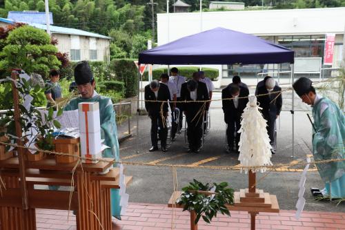 町民センター解体撤去工事　安全祈願祭の様子