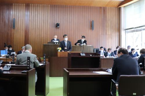 松野町議会３月定例議会　初日の様子