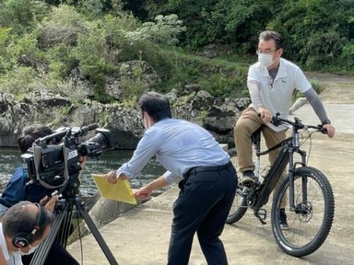 高知県境での撮影の様子