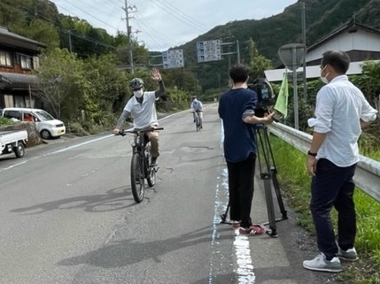 高知県境での撮影の様子